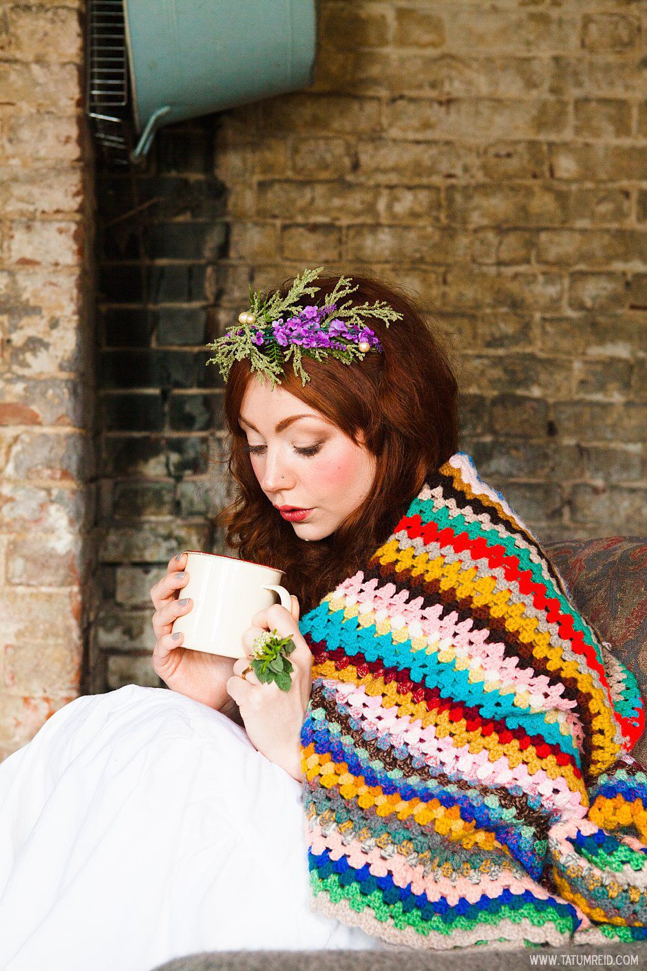 Bohemian bride, boho bride, floral headwear for brides, outdoor wedding, Norfolk, Norwich, Tatum Reid (17)