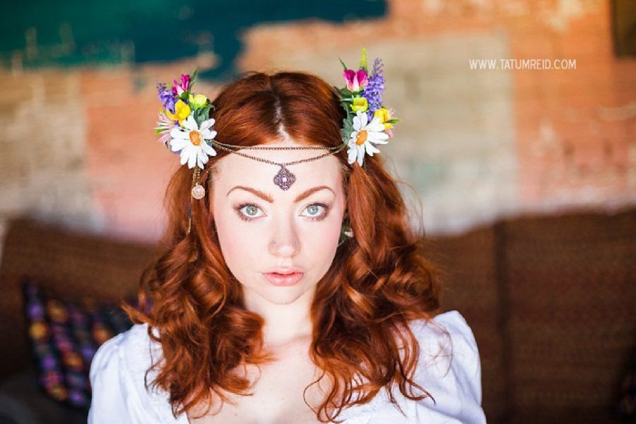 Bohemian bride, boho bride, floral headwear for brides, outdoor wedding, Norfolk, Norwich, Tatum Reid (25)