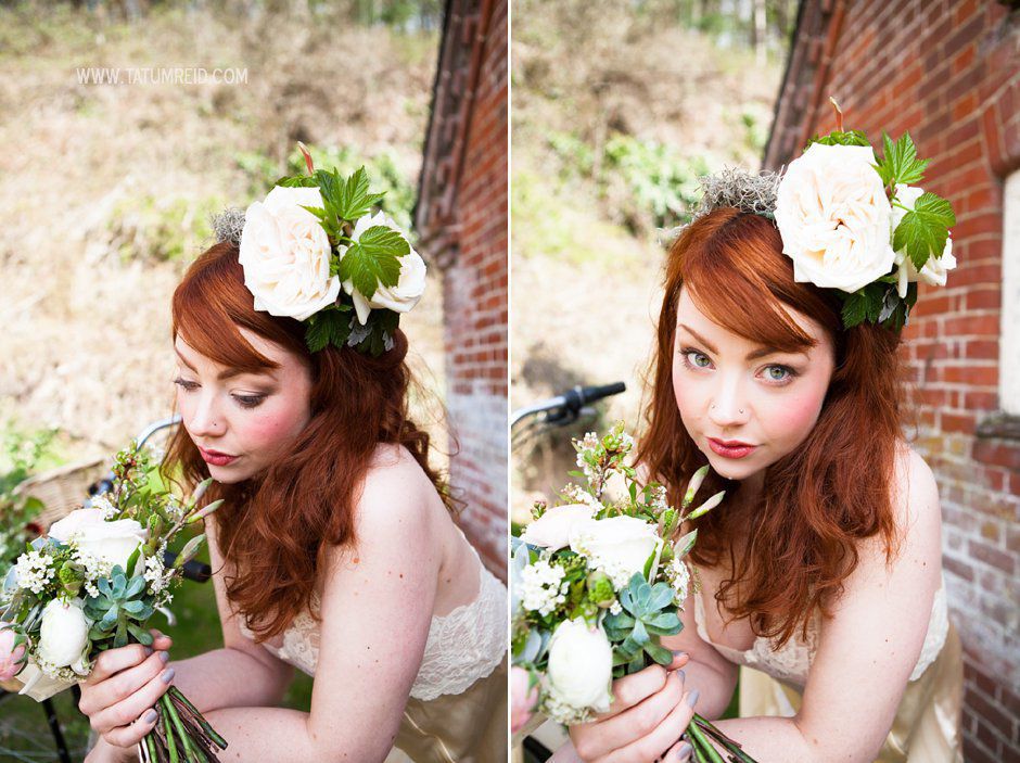Bohemian bride, boho bride, floral headwear for brides, outdoor wedding, Norfolk, Norwich, Tatum Reid (14)