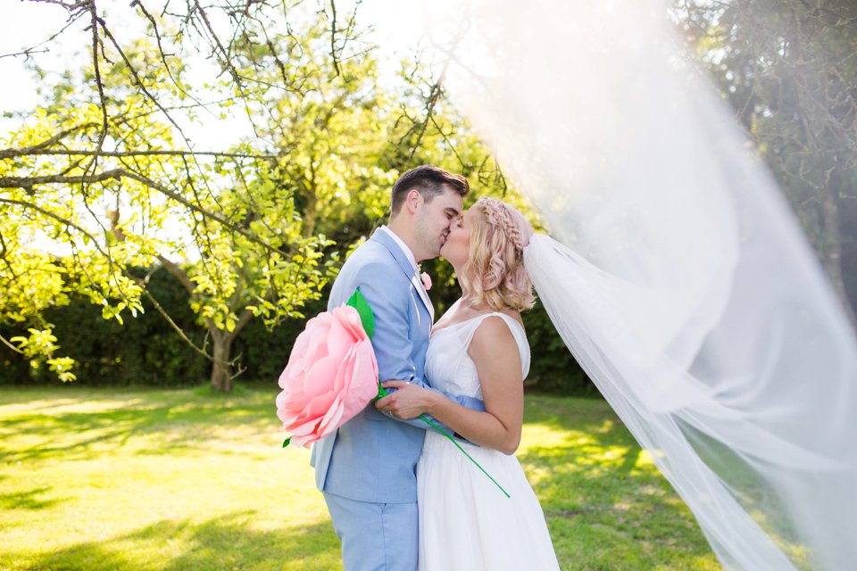 Garden Barn Suffolk wedding photography_tatum reid_blush pink bride_pastel dresses, multicolour, diy wedding decor_succulents_paper flowers_garden games_newmarket (26)