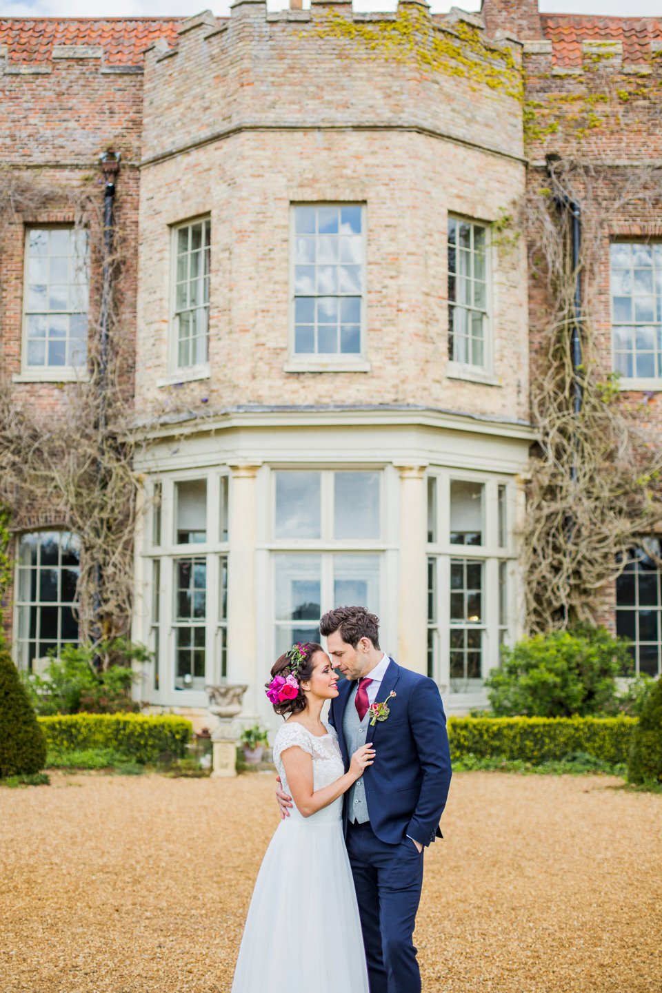 Narborough Hall gardens_ Norfolk wedding venue_rustic_boho_burgundy_loose flowers_floral crown_calligraphy_tatum reid photography (90)