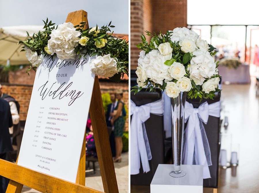 Southwood Hall wedding elegand white floral wedding