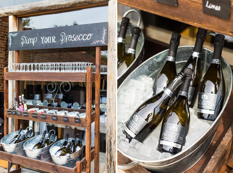 Southwood Hall wedding prosecco station