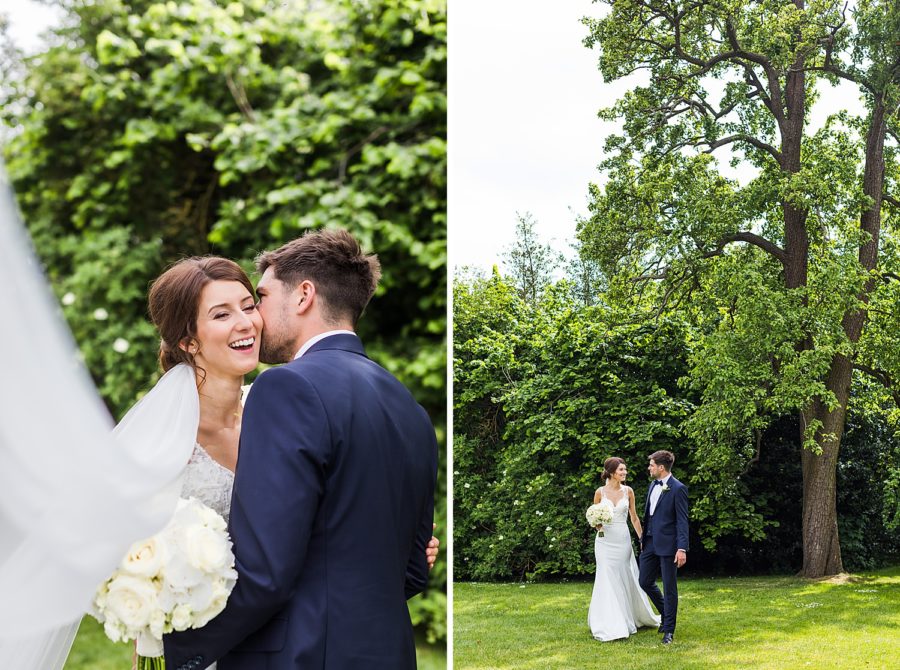 Southwood Hall wedding couple walking in gardens