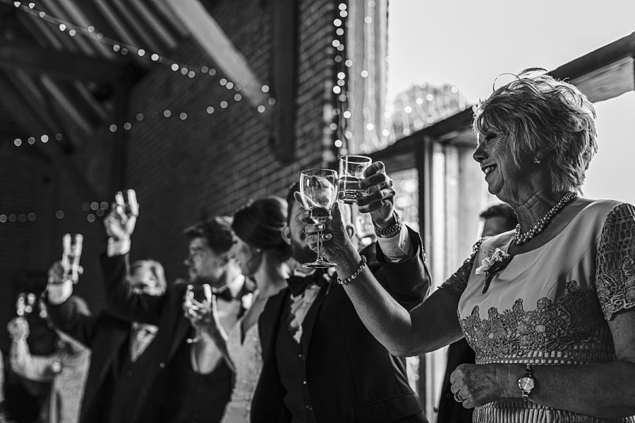 Southwood Hall wedding top table toasting after speeches