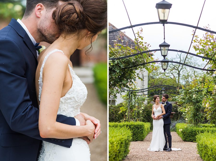 bride and groom inside secret garden at Southwood Hall