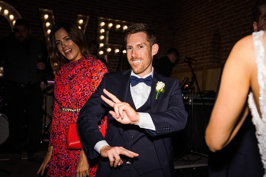 Southwood Hall wedding guests dancing on dancefloor